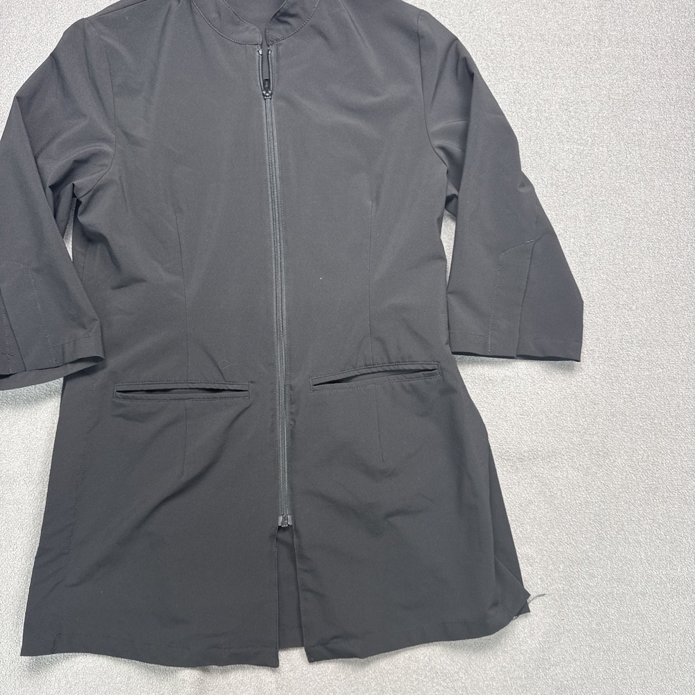 Noel Asmar Urban Fusion Tunic Spa Uniform Full-Zip Pockets Black Size Small - Picture 2 of 6